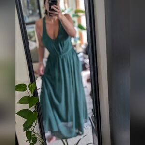 Azazie Deep Green Maxi Dress